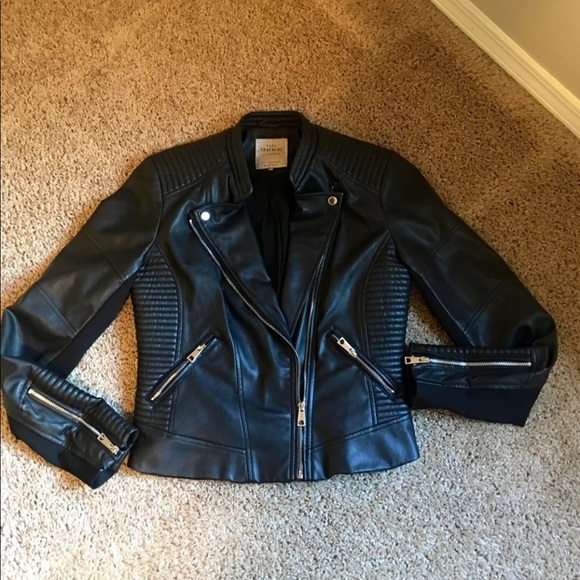 Zara Jackets & Blazers - Zara trafaluc motorcycle faux leather jacket